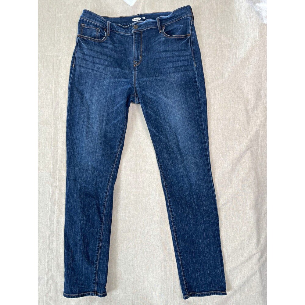 Old Navy Womens Size 12 Curvy Straight Jeans Dark Wash Stretch Blue Denim Pants